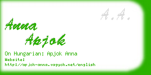 anna apjok business card